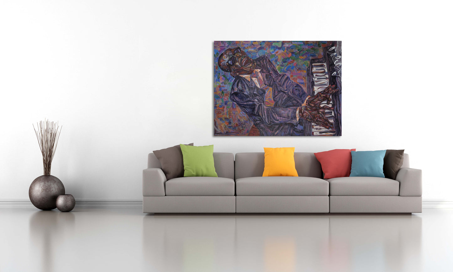 Music wall art jazz wall decor jazz club decor African american wall art Jazz canvas print Black man wall art