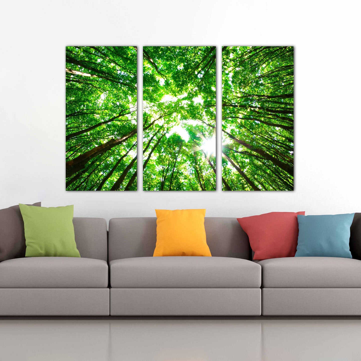 Tree topper wall art Forest wall art Tree Branch Print Home wall decor Canvas painting Farmhouse wall decor Multi panel wall art