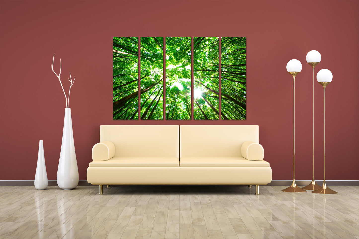 Tree topper wall art Forest wall art Tree Branch Print Home wall decor Canvas painting Farmhouse wall decor Multi panel wall art