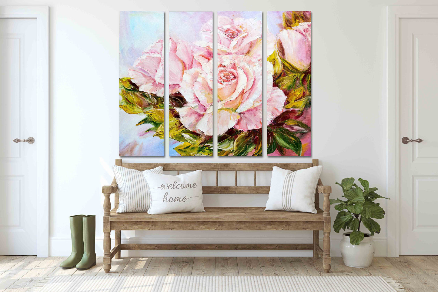 Flowers wall art Vintage floral oil painting home wall decor canvas painting Wall art boho flowers flowers canvas living room wall art