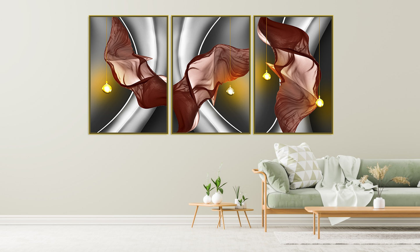 Geometrische Wandkunst, druckbares 3er-Set, abstrakte Wandkunstgemälde auf Leinwand, druckbares 3er-Set geometrischer Wandkunst