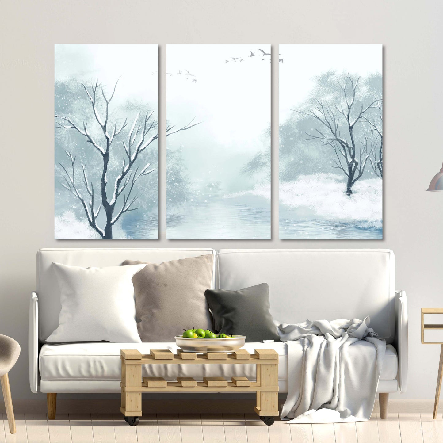Winter wonderland Wake forest Modern abstract Canvas painting Original wall art print on canvas unique gift Wall decor