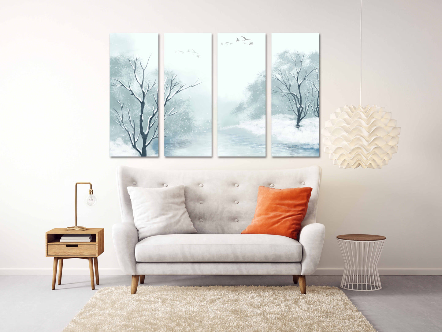 Winter wonderland Wake forest Modern abstract Canvas painting Original wall art print on canvas unique gift Wall decor