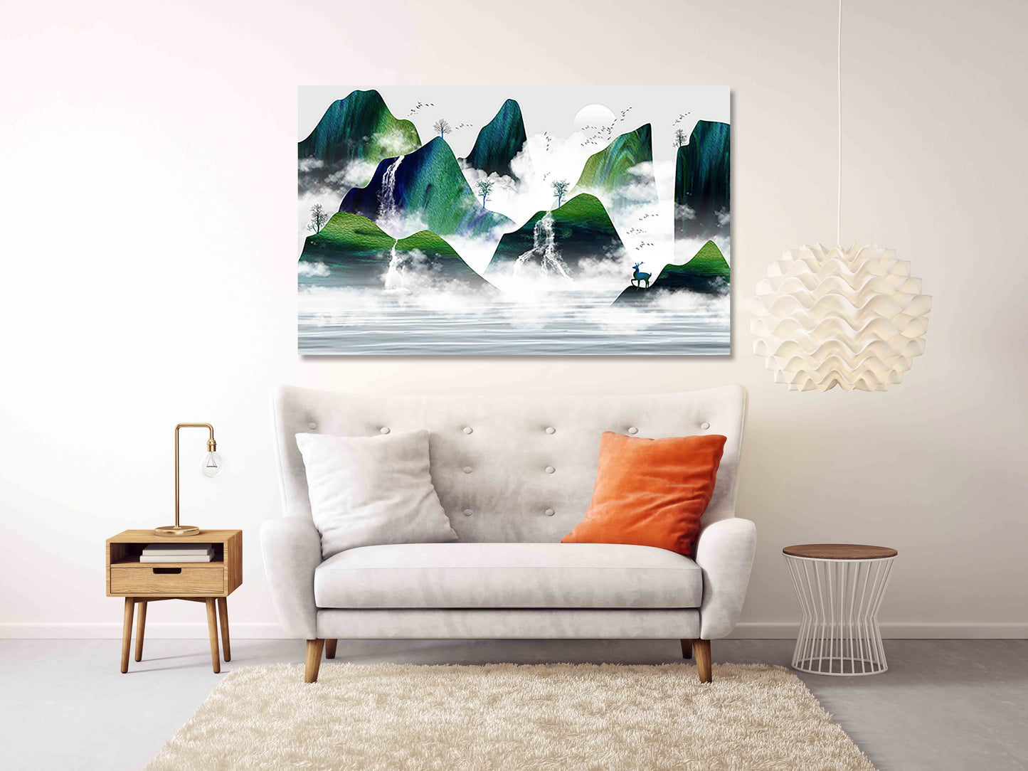 Smoky Mountains Wall Emerald green wall decor Modern Print Wall Art Poster Multi Panel Canvas Wall Decor Abstract Painting Canvas Prints