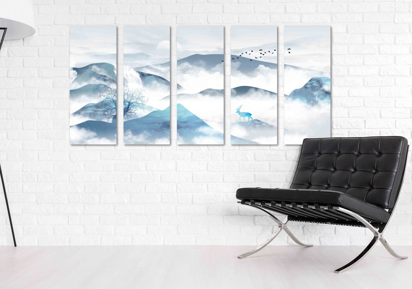 Blue ridge mountains wall art Smoky mountains wall art Outdoors mountains wall art Deer printable Canvas painting