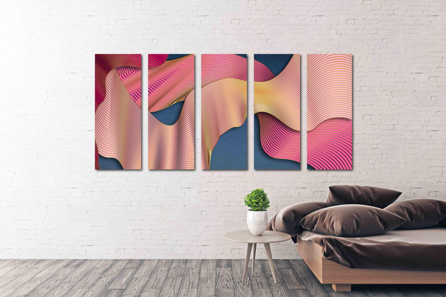 Modern abstract art Geometric patterns Wall collage kit Multi panel canvas Wall art Canvas painting Abstract wall art Home wall decor