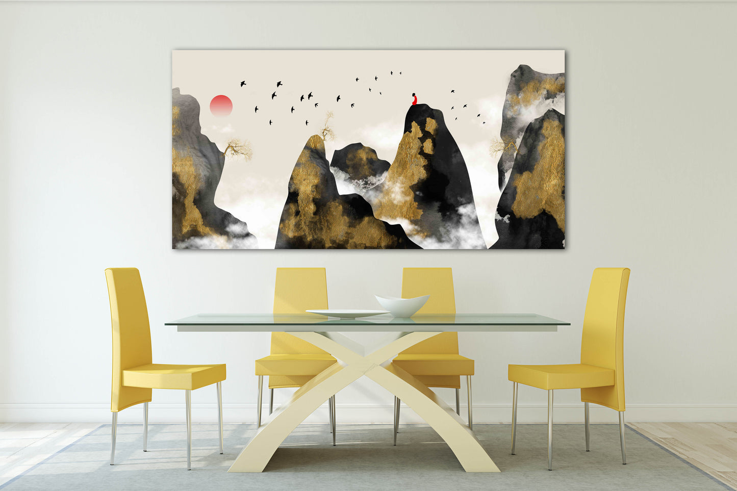 Framed wall art mountains Rocks and mountains 3 panel canvas Wall decor outdoors Mountains wall art Canvas painting