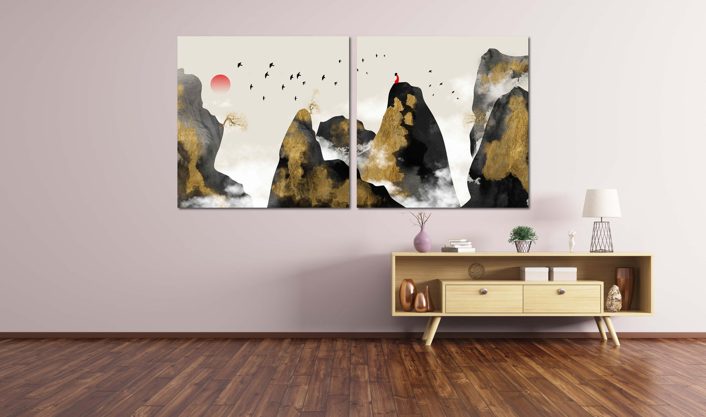 Framed wall art mountains Rocks and mountains 3 panel canvas Wall decor outdoors Mountains wall art Canvas painting