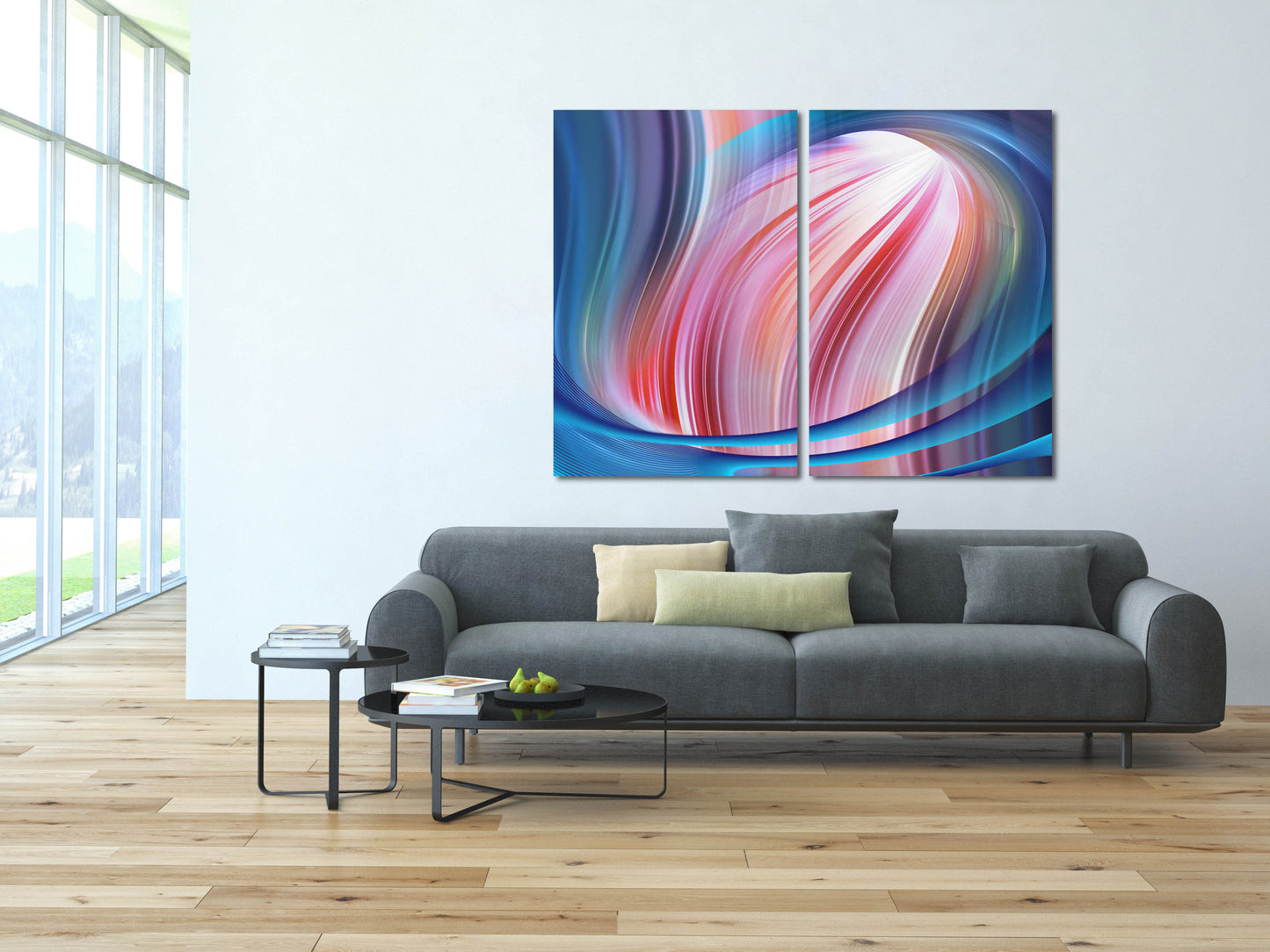 Abstract colorful painting large Abstract expressionist painting Modern abstract art Home wall decor 3 piece frame canvas