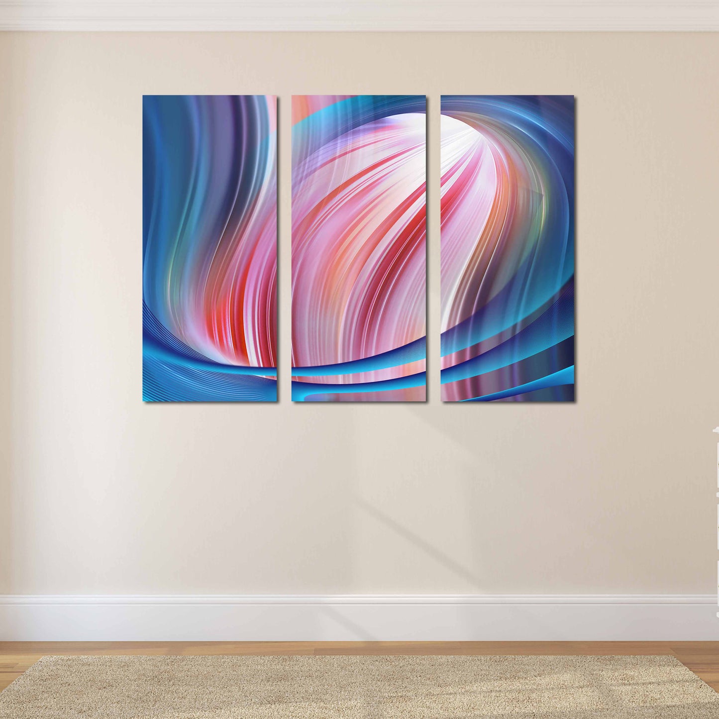 Abstract colorful painting large Abstract expressionist painting Modern abstract art Home wall decor 3 piece frame canvas