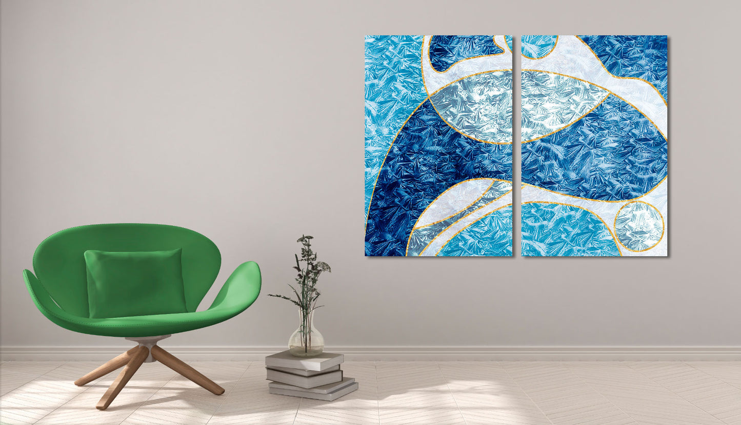 Abstract colorful painting large Modern abstract art Expressionist painting Abstract wall art 3 piece frame canvas Home wall decor