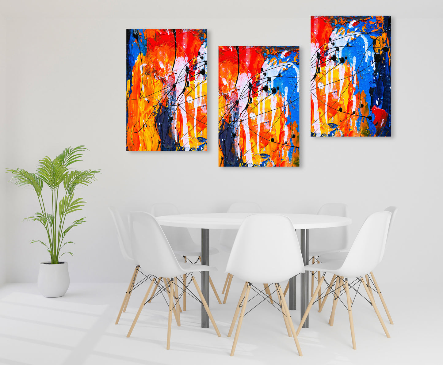Abstract wall art, modern wall art paintings on canvas, decorative gift, printable wall art set of 3, multi panel wall art