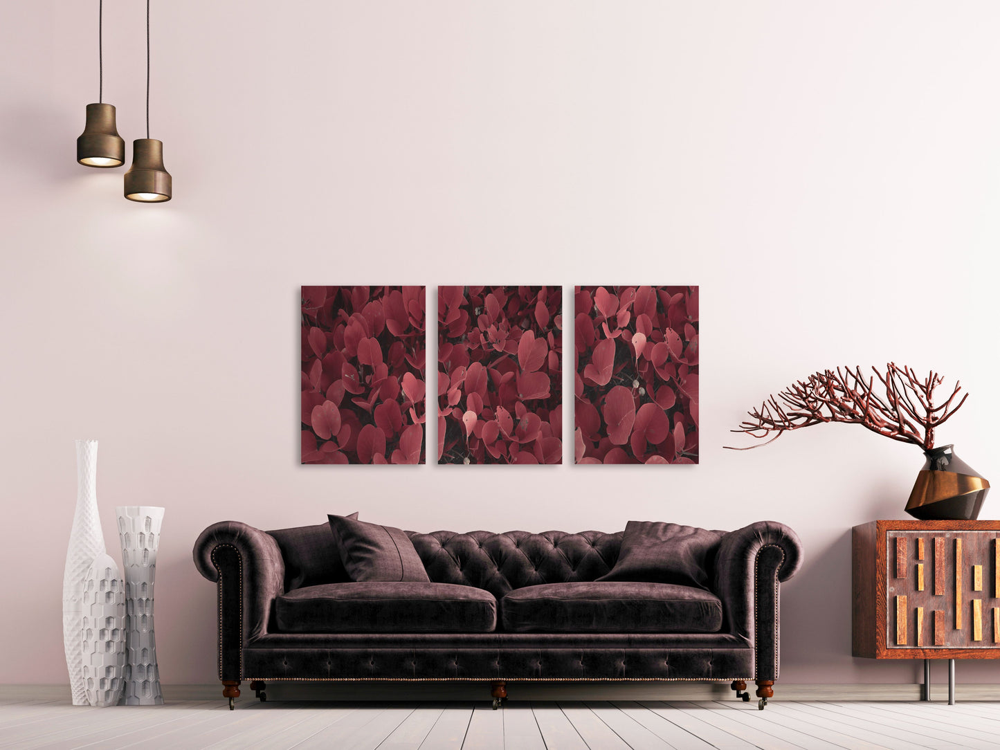 Leaves wall art, modern wall art, canvas painting , plant wall art, decorative gift, printable wall art set of 3, multi panel wall art