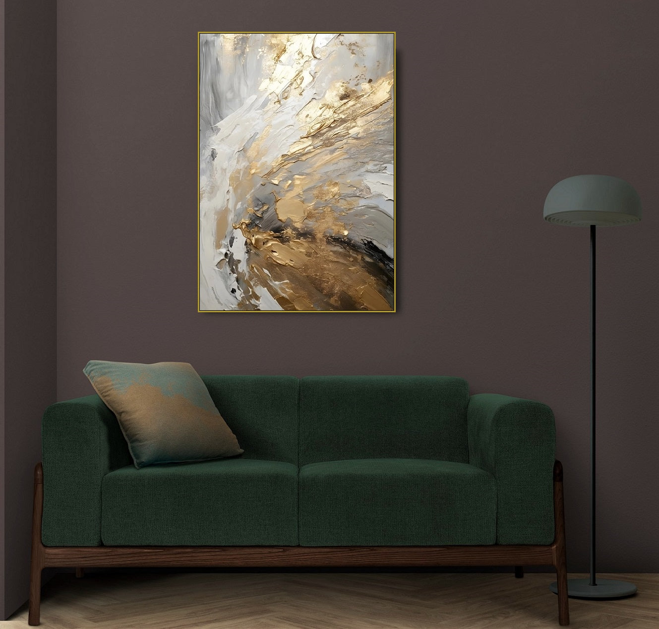 Großes abstraktes Ölgemälde auf Leinwand, Wandkunst im graubraunen Floater-Rahmen, moderne gerahmte Wanddekoration zum Aufhängen, Designer-Wandkunst als Geschenkrahmen, Wandkunst für das Wohnzimmer (Kopie)