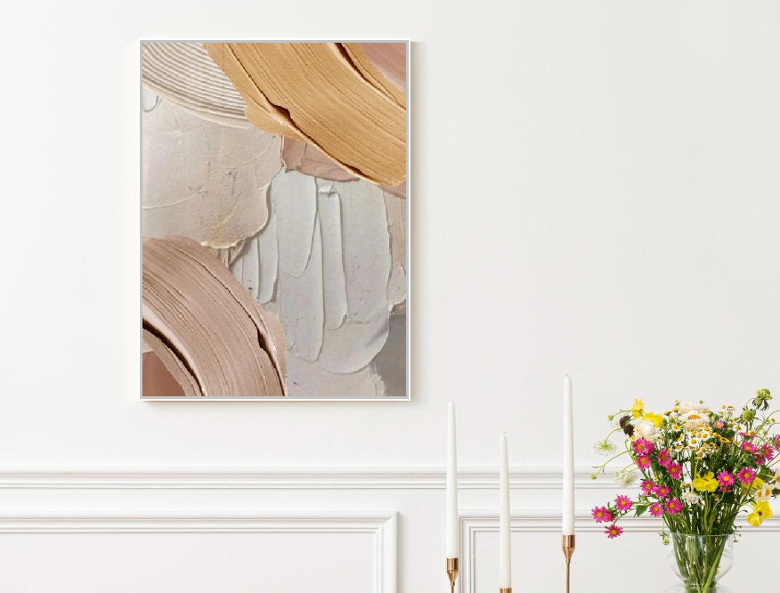 Großes Ölgemälde, abstrakter Leinwanddruck im Floater-Rahmen, modernes 3D-Kunstwerk, druckbare Wandkunst fürs Wohnzimmer, zeitgenössisches Kunstwerk