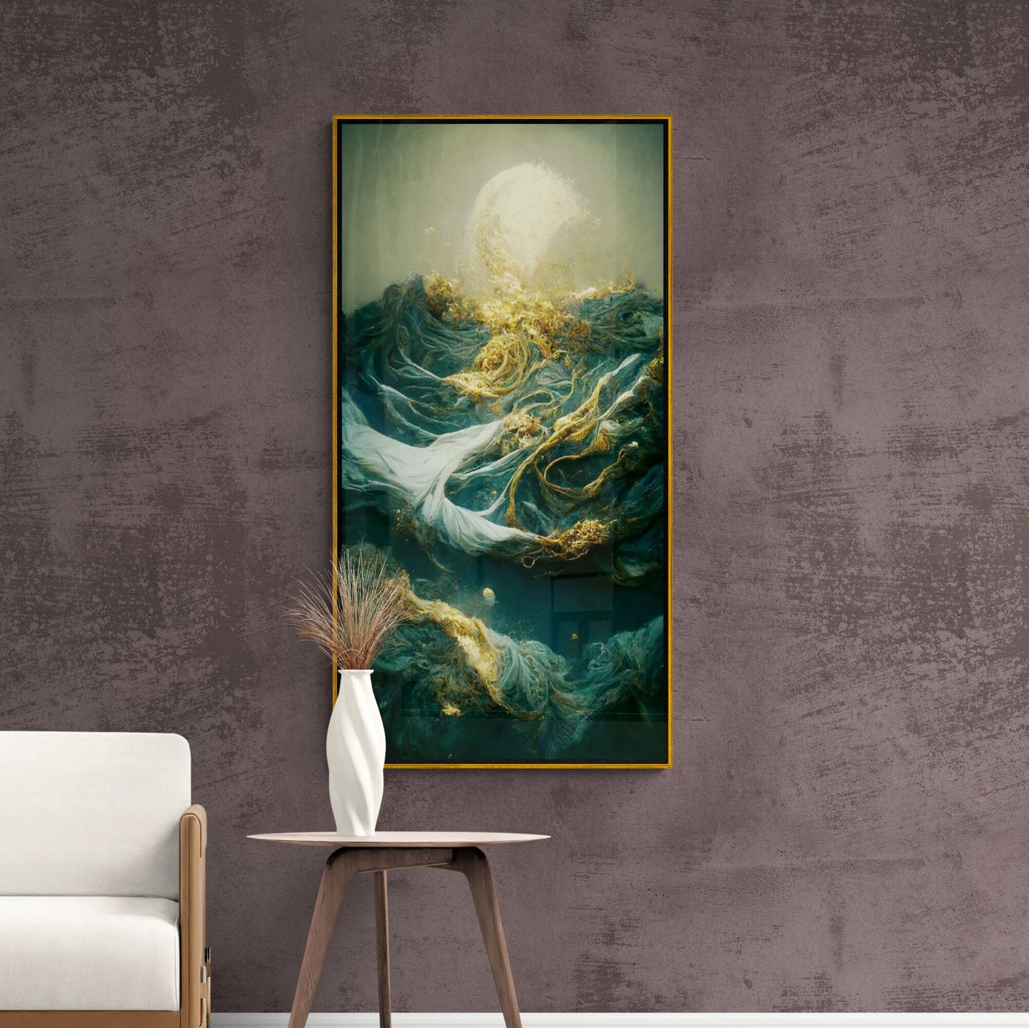 Fantasy-Wandkunst, 3D-Leinwanddruck, gerahmtes Mystery-Kunstwerk, vertikale Wandkunst über dem Bett, abstrakte Wandkunst, Akzentkunst p
