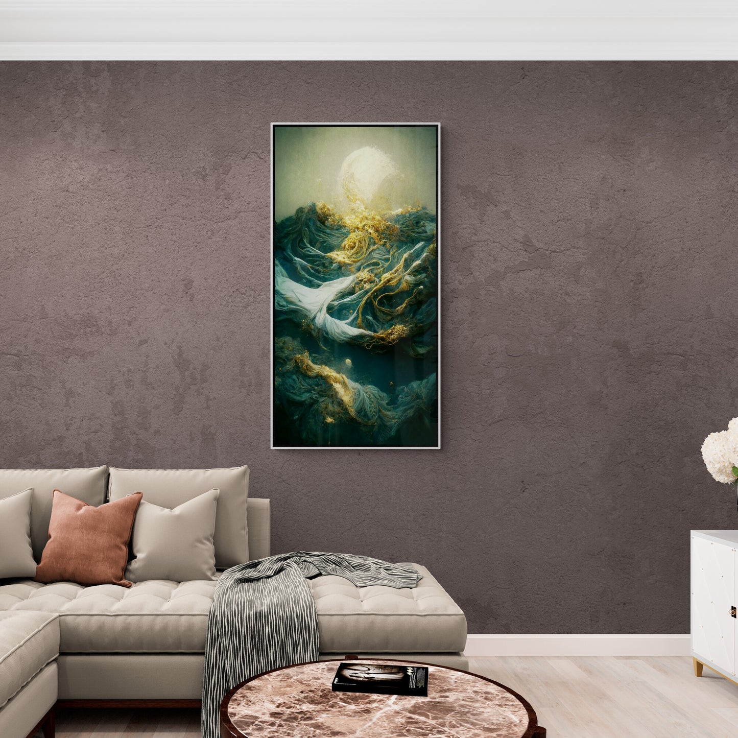 Fantasy-Wandkunst, 3D-Leinwanddruck, gerahmtes Mystery-Kunstwerk, vertikale Wandkunst über dem Bett, abstrakte Wandkunst, Akzentkunst p