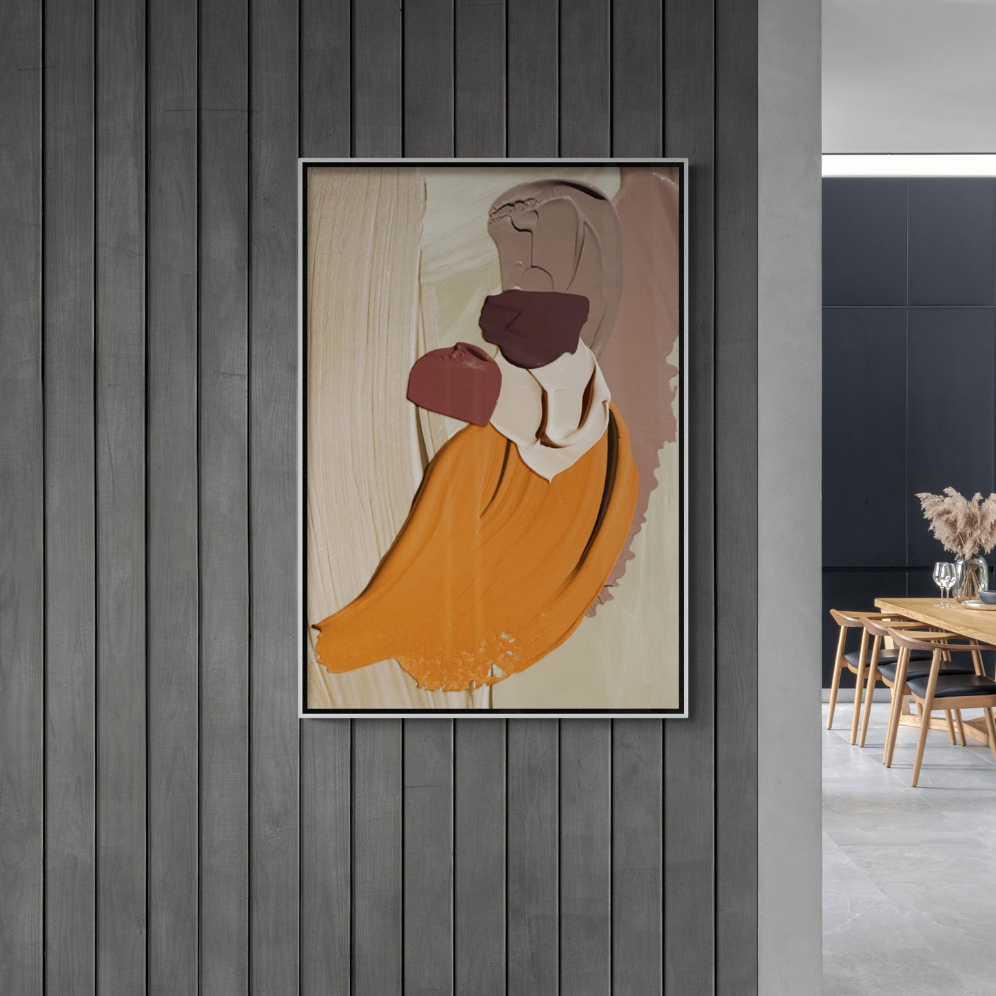 Wandkunst mit Ölgemälde-Effekt, abstrakter Leinwanddruck, modernes Kunstwerk, druckbares Wanddekor, gerahmte Wandkunst, Geschenk für ihn