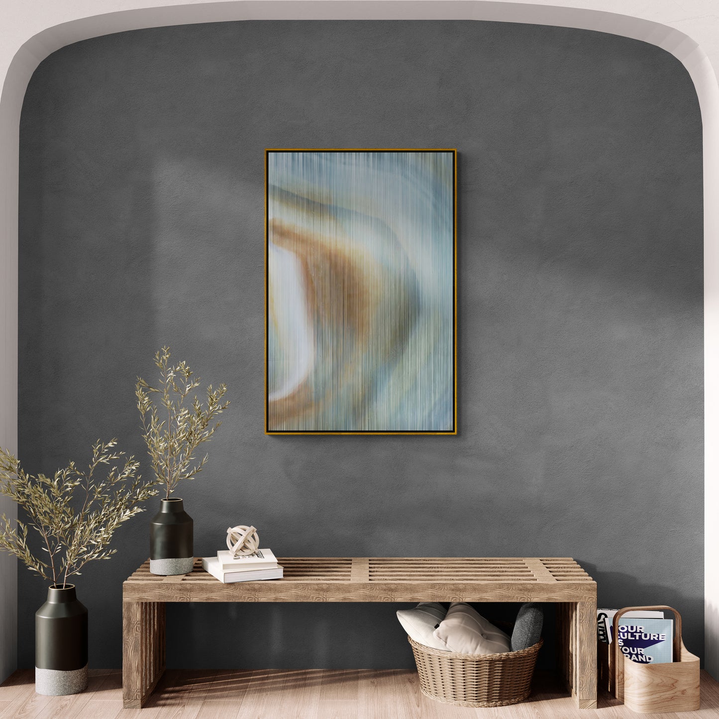 Abstrakte Wandkunst, Marmor-Leinwanddruck, gerahmtes blaues Kunstwerk, große Wandkunst über dem Bett, Wohnzimmer-Leinwanddruck, Geschenk für ihn
