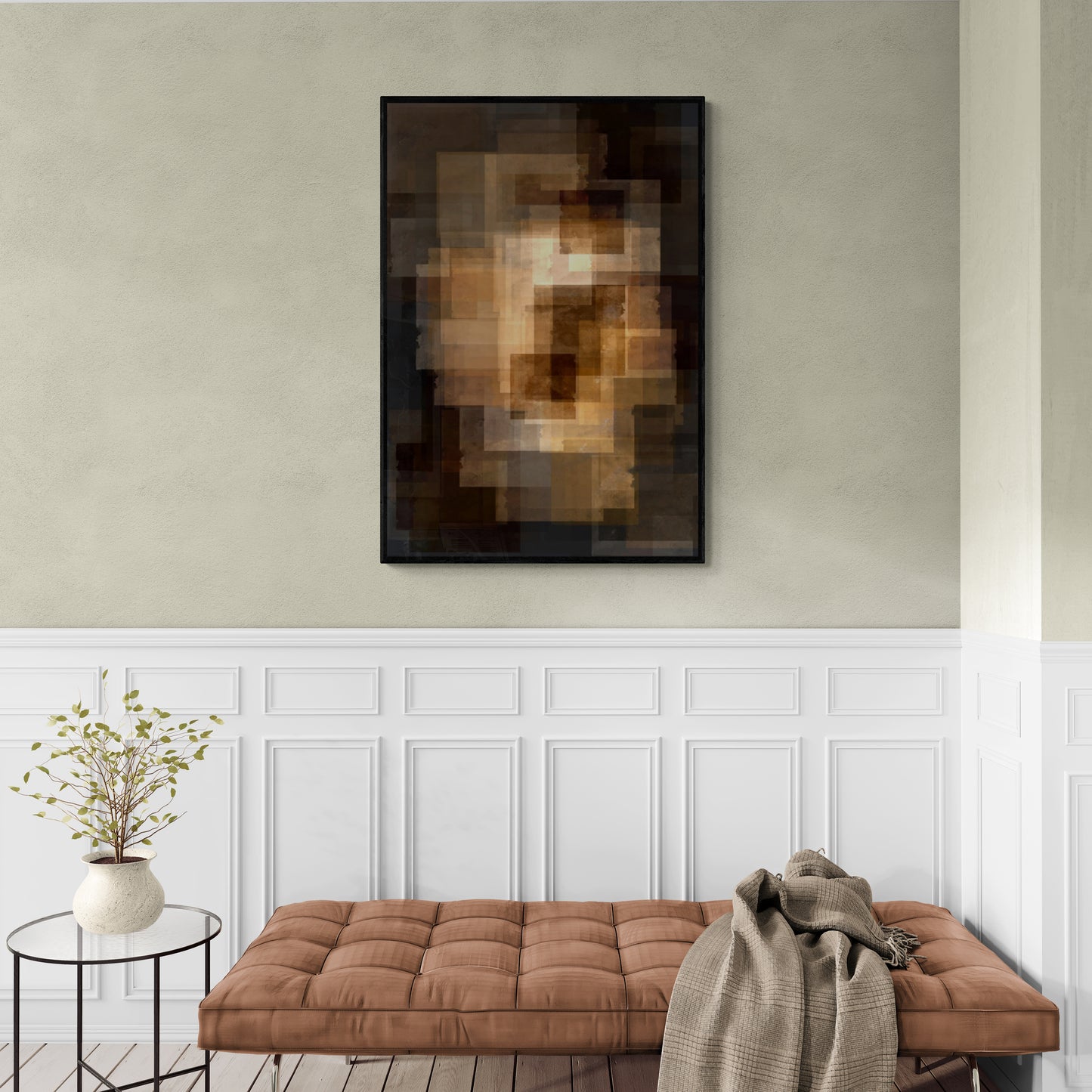 Abstrakte gerahmte Wandkunst, Zeitgenössische Wandkunst, Fantasy-Kunstwerk fürs Wohnzimmer, Geschenk für ihn