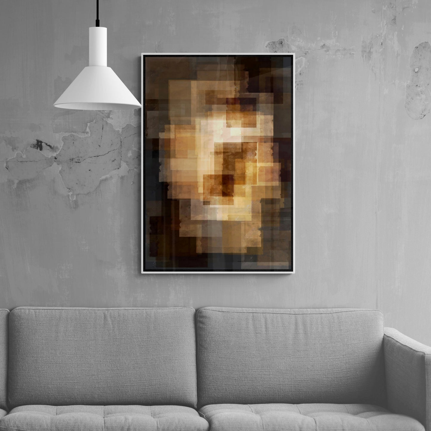 Abstrakte gerahmte Wandkunst, Zeitgenössische Wandkunst, Fantasy-Kunstwerk fürs Wohnzimmer, Geschenk für ihn