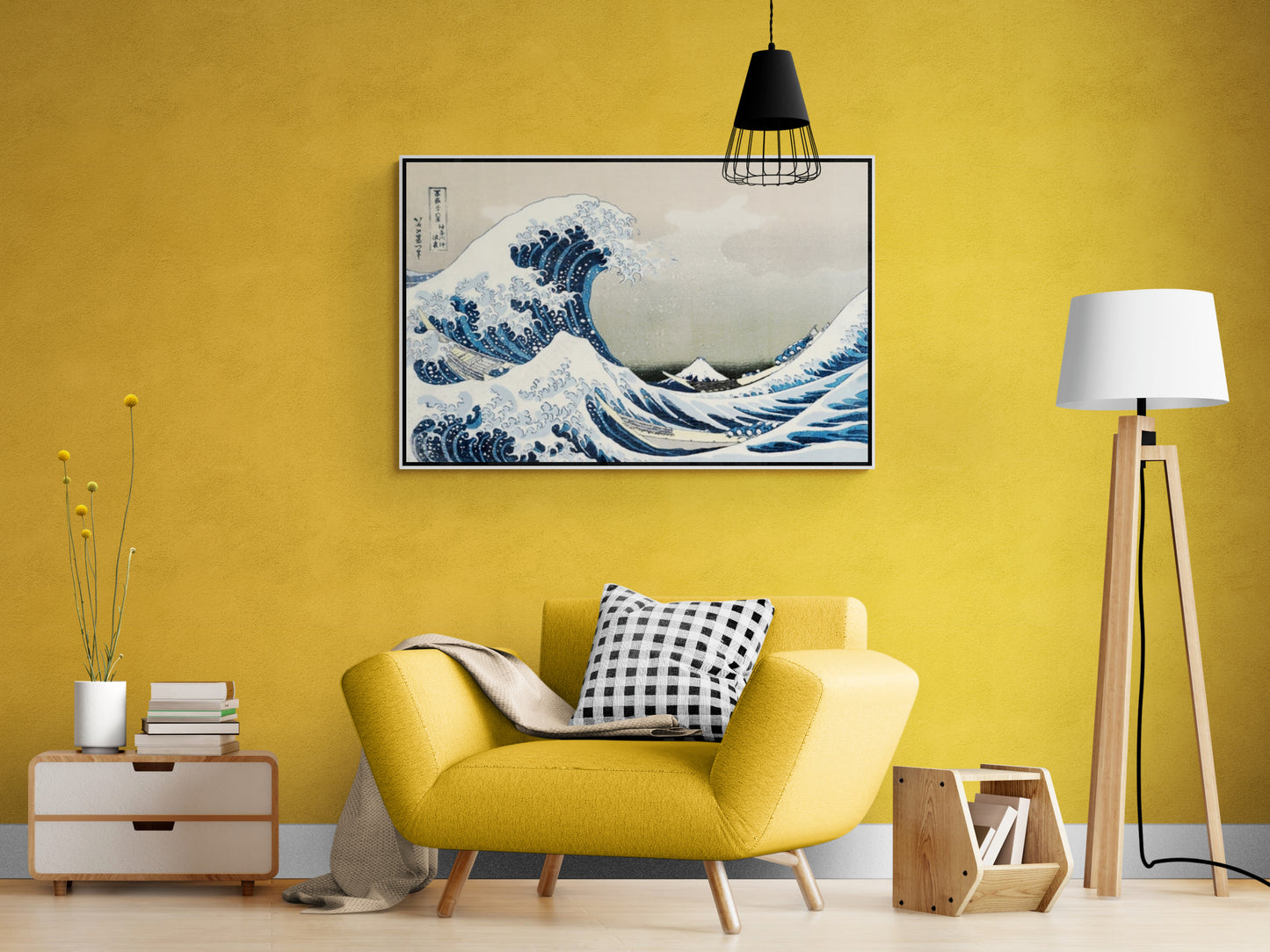 Chinoiserie Wandkunst, gerahmtes maritimes Kunstwerk, orientalischer Wellen-Leinwanddruck, Meereslandschaft Wandkunst, großer orientalischer Kunstdruck, Geschenk-Wandkunst