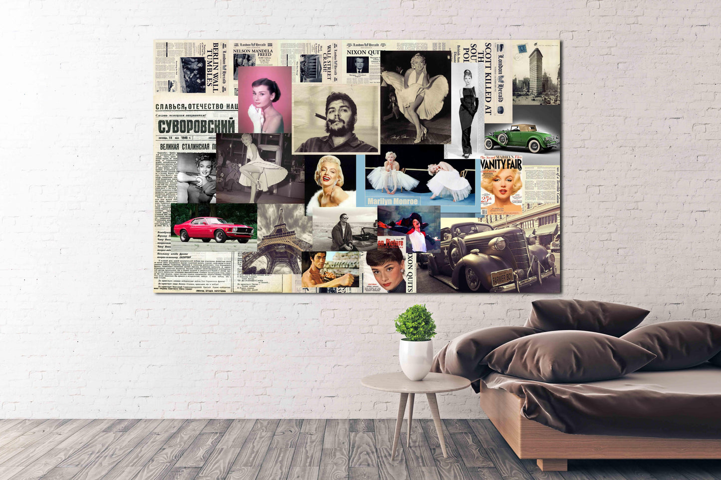 Marilyn Monroe canvas art Vintage wall art Vintage decor Vintage art 60s vintage wall collage kit photo celebrities