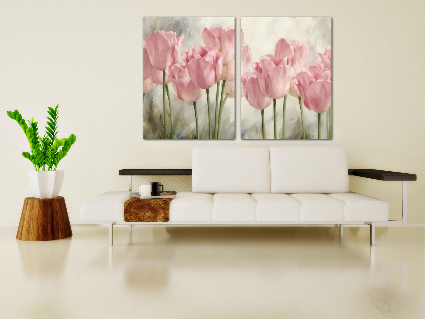 Pink tulips, Flowers wall art paintings on canvas, home wall decor, canvas painting, wall hanging decor, wall art for bedroom