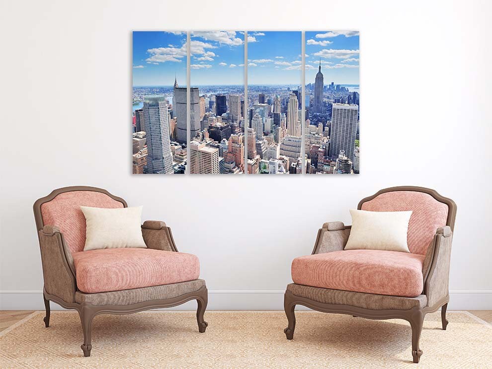 Gemälde von New York City, Stadt-Wandkunst-Gemälde auf Leinwand, Wanddekoration für Zuhause, Leinwandgemälde, 3-teilige Wandkunst, 4-teilige Wandkunst, 5-teilige Leinwand