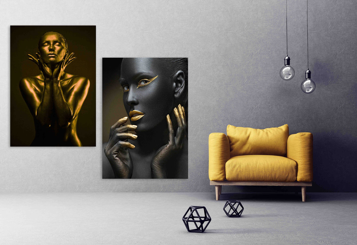 Moderne Wandkunstgemälde auf Leinwand, Wohndekor, afrikanische Leinwandkunst, Modewandkunst, druckbare Wandkunst, 2-teilige Wandkunst