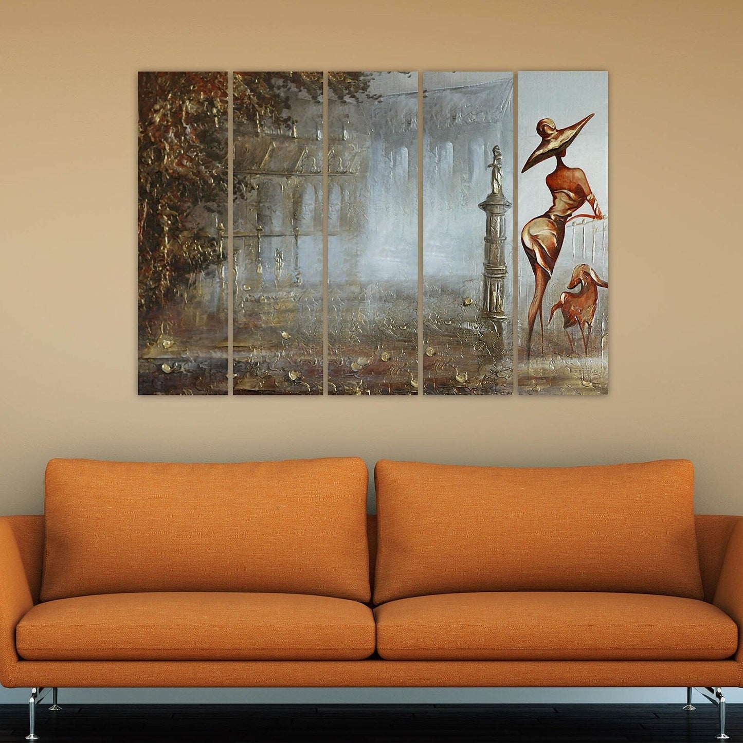 Vintage wall art, girl paintings on canvas, home wall decor, canvas painting, extra large 3 piece wall art, 4 panel wall art, 5 panel canvas