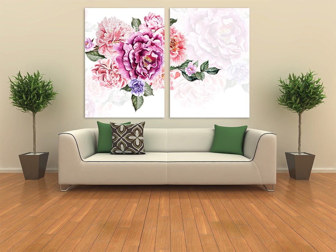 Wall art boho flowers, Botanical paintings, Flowers wall art paintings on canvas, bouquet of flowers wall art, boho flowers print