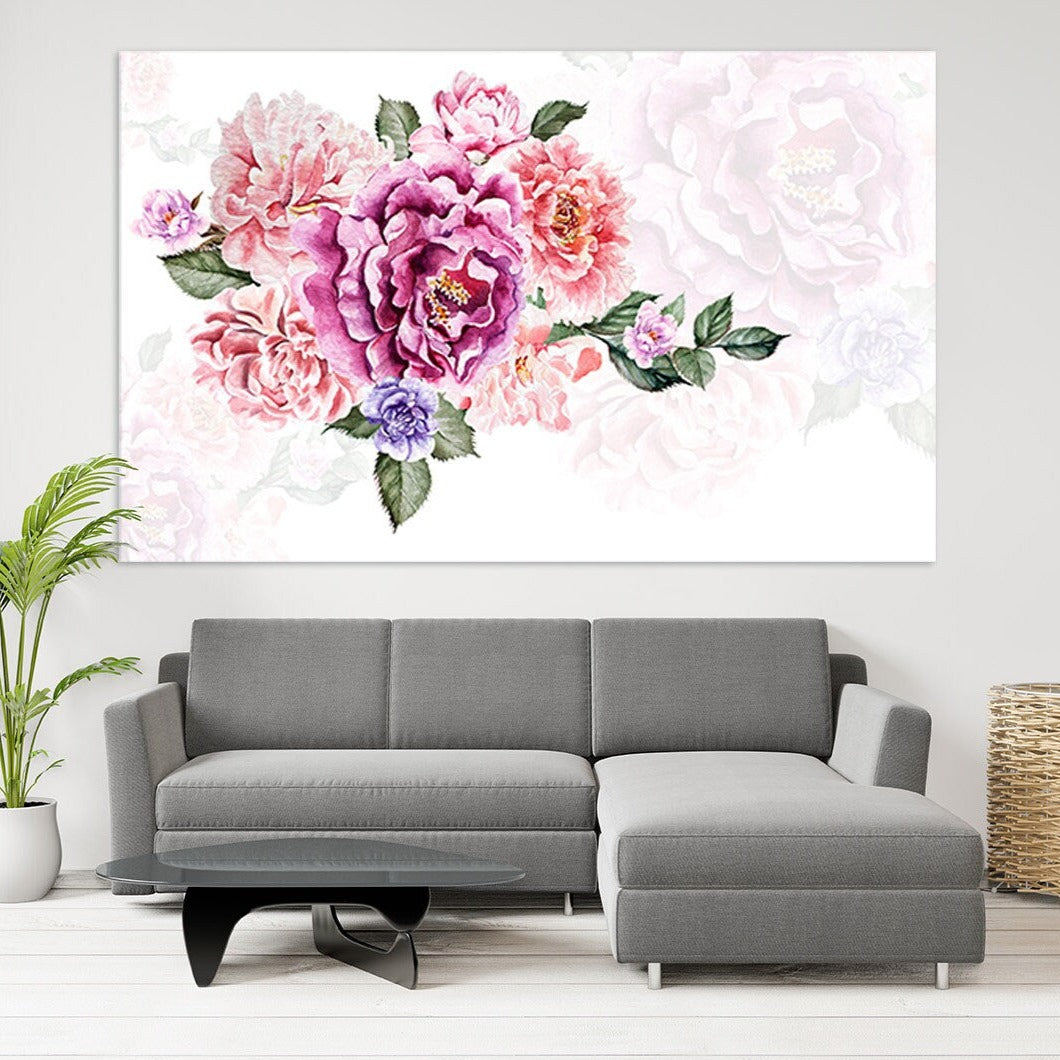 Wall art boho flowers, Botanical paintings, Flowers wall art paintings on canvas, bouquet of flowers wall art, boho flowers print
