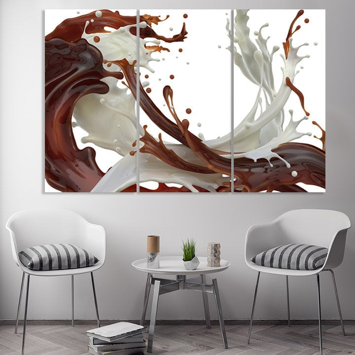 Kaffeewandkunst Küchenwanddekor Rustikales Wanddekor Küchenwandkunst Küchenleinwand Extra große Wandkunst Mehrteilige Wandkunst