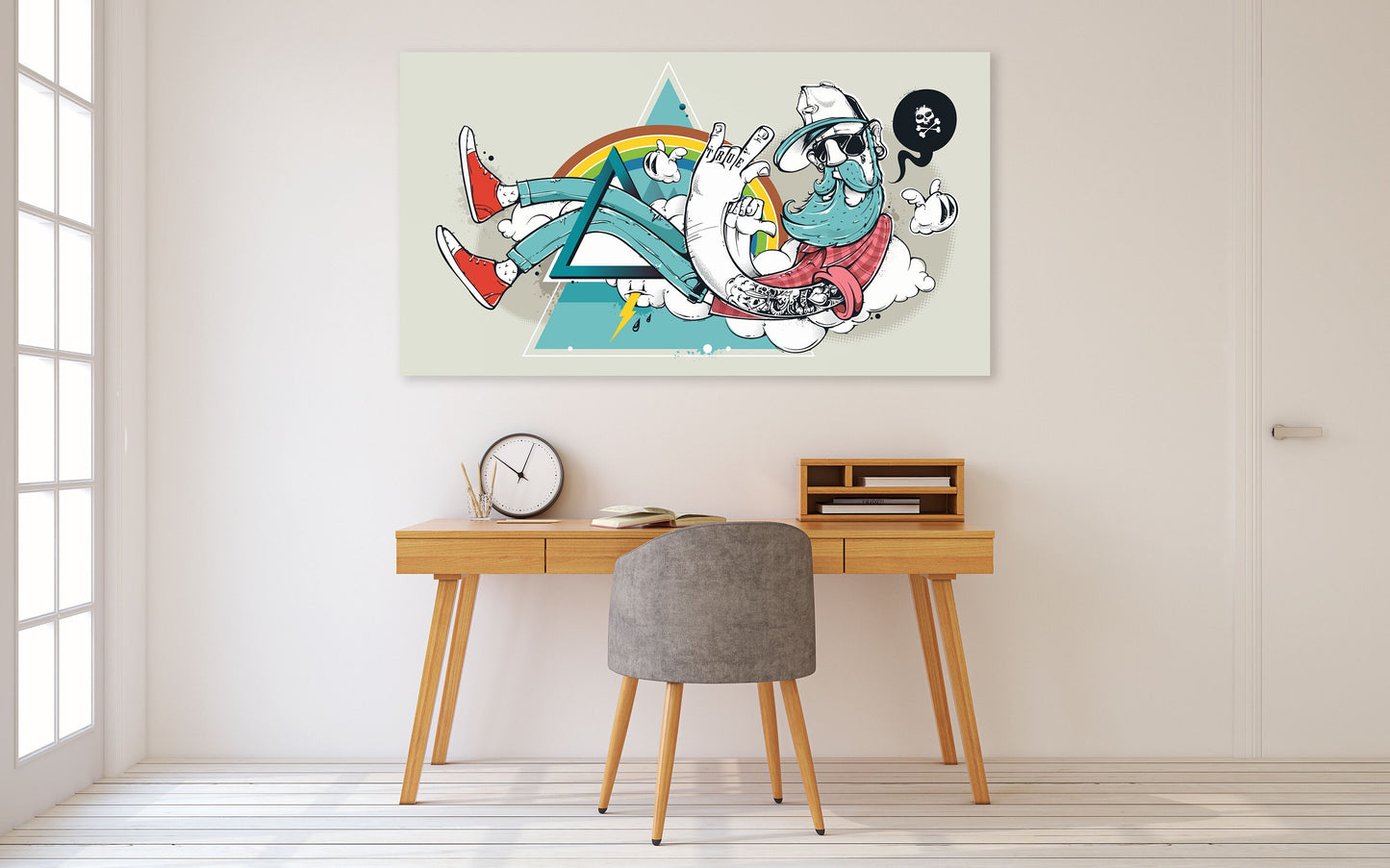 Abstract graffiti hipster wall art, pop culture gift, canvas wall art funny Extra large wall art