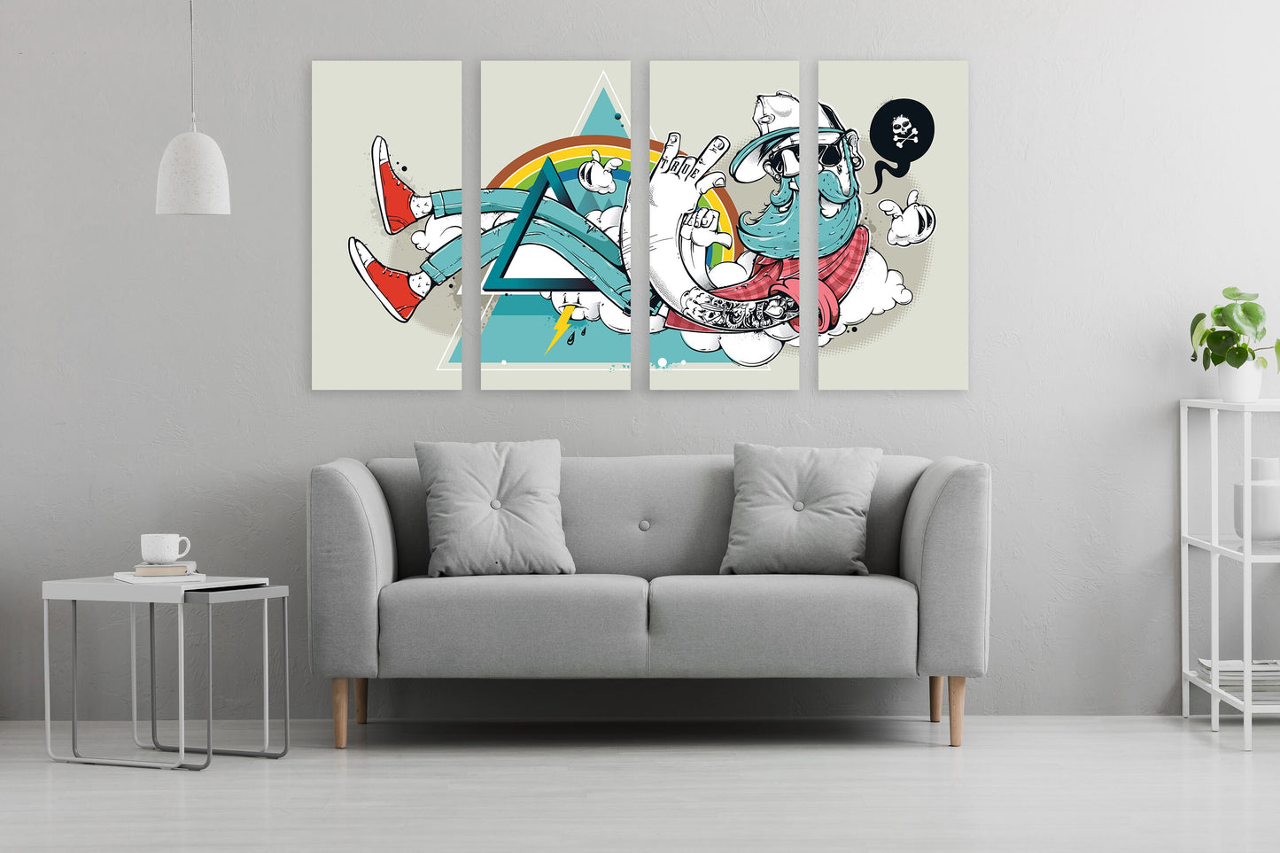 Abstract graffiti hipster wall art, pop culture gift, canvas wall art funny Extra large wall art