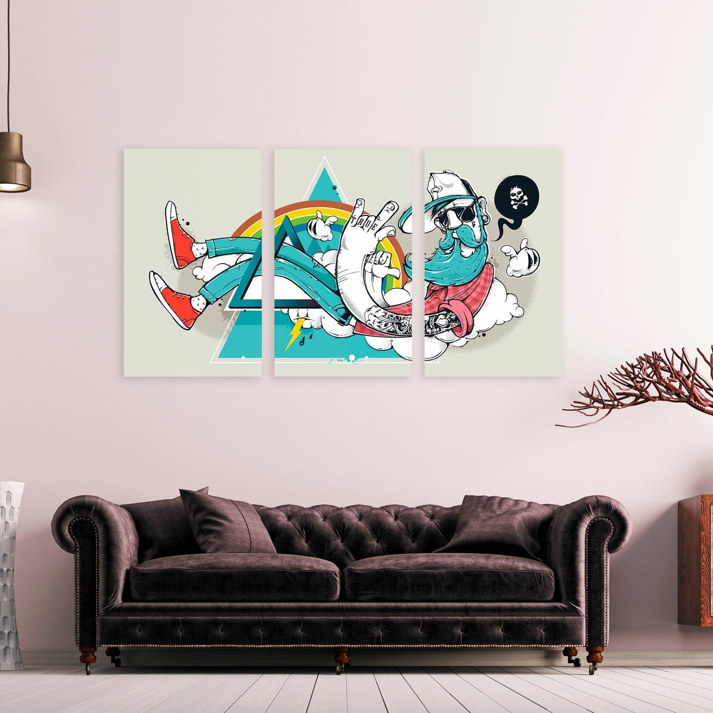 Abstract graffiti hipster wall art, pop culture gift, canvas wall art funny Extra large wall art