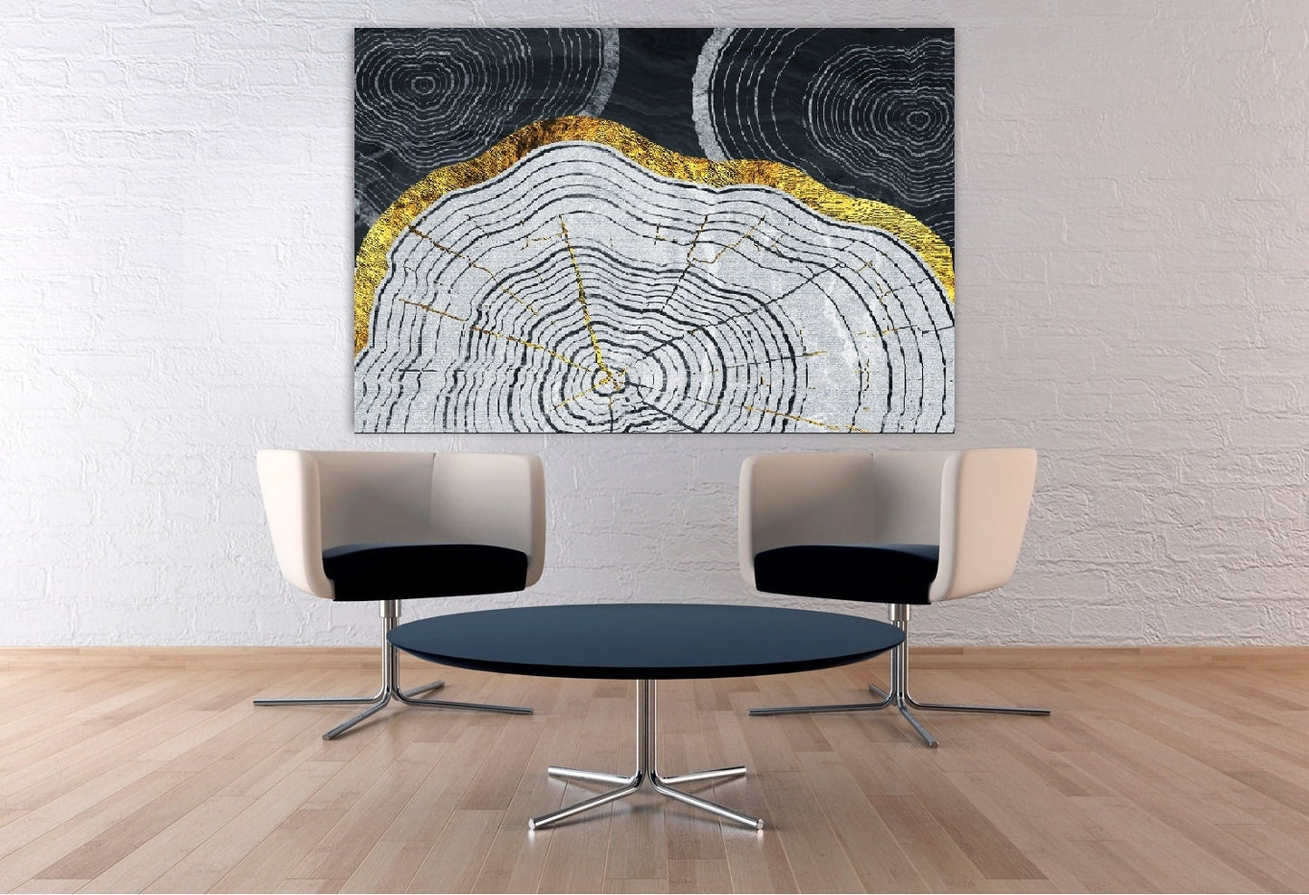 Abstrakte weiß-schwarze Wandkunst, moderne gerahmte Leinwand-Wandkunst, extra großes druckbares Kunstwerk im Floater-Rahmen, trendiges Wohnzimmer-Dekor