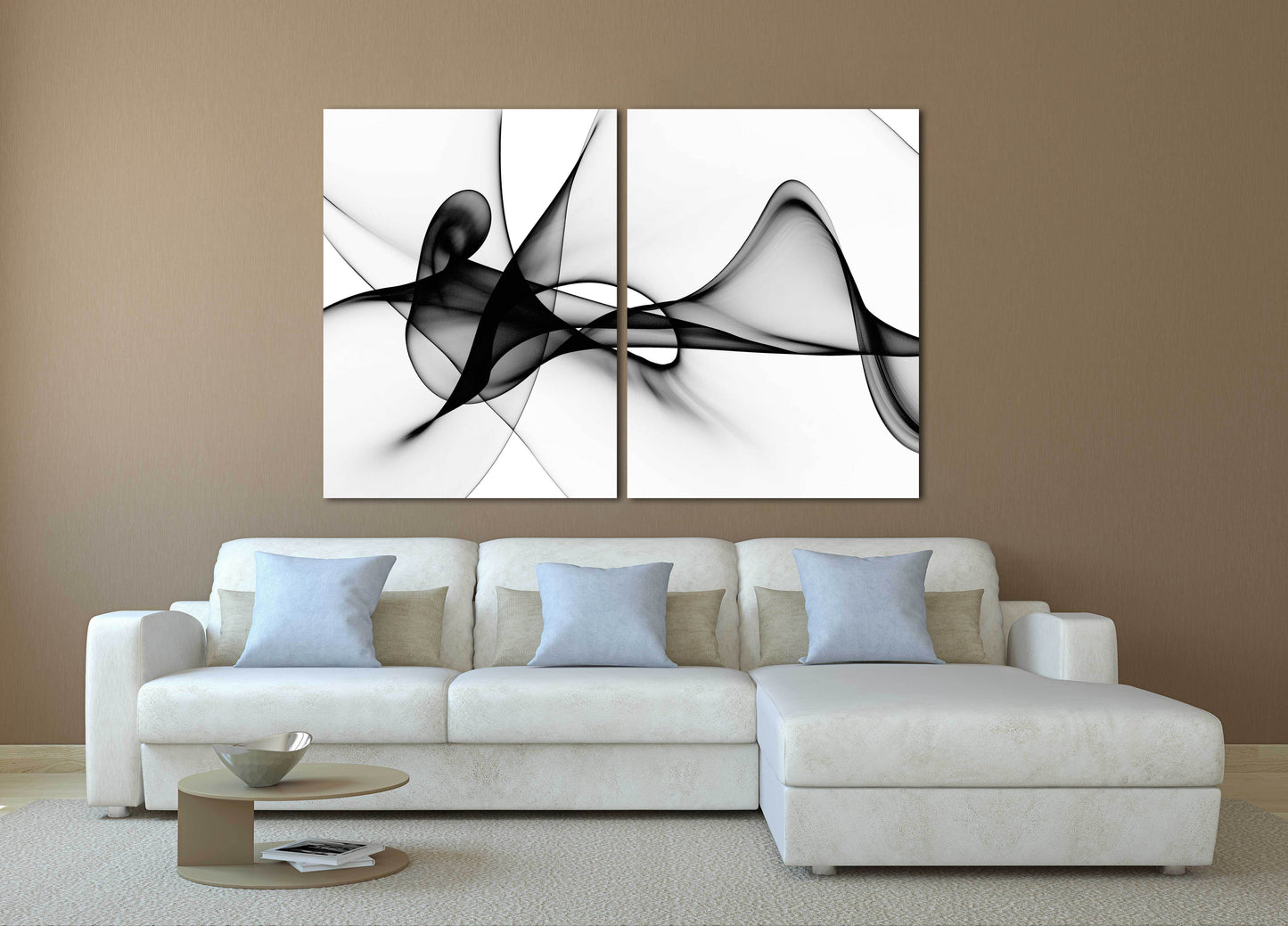 Black and white art Multi panel canvas Multi panel wall art dining room wall decor Abstract wall art Abstract painting Extra large wall art