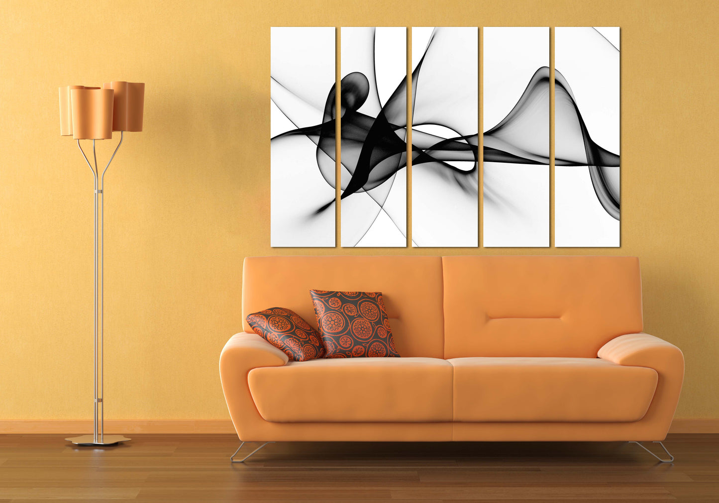 Black and white art Multi panel canvas Multi panel wall art dining room wall decor Abstract wall art Abstract painting Extra large wall art
