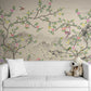 Chinoiserie wallpaper mural, Peel and stick botanical wallpaper, Self adhesive birds wallpaper, Extra large nature wall mural