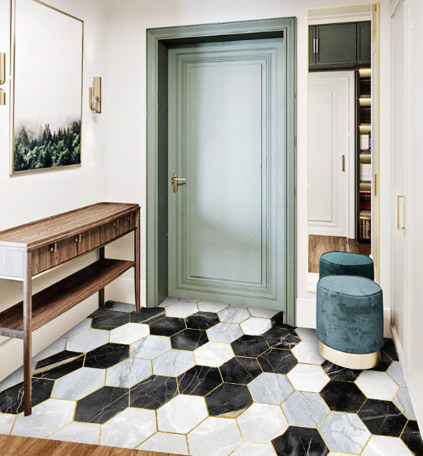 Schutzteppich, rutschfeste Matte für Eingangstüren „Zebra“