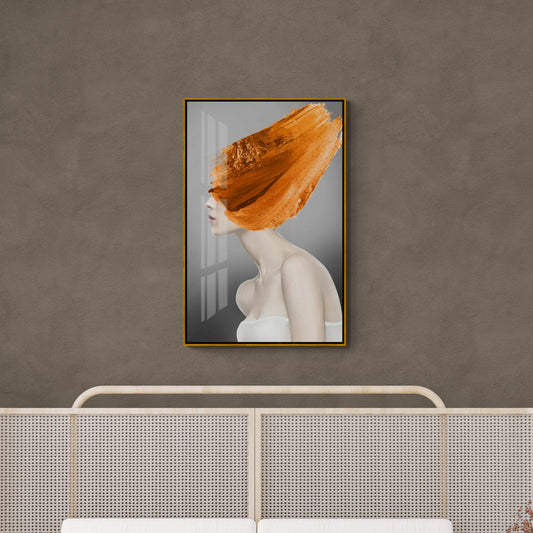 Modern framed wall art, fashion art print, woman portrait canvas print, stylish above bed wall art, gift for her