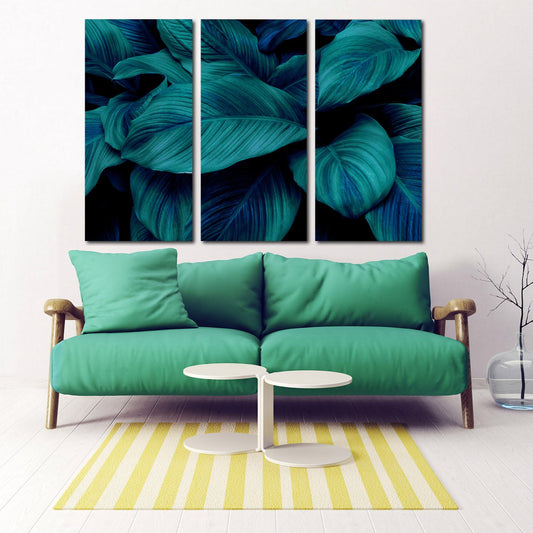 Huge Tropical leaves wall art paintings on canvas Home farmhouse wall decor canvas painting floral canvas wall art