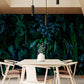 Extra large tropical wallpaper, wallpaper with leaves, self adhesive accentual wall mural, peel and stick wallpaper with dark green leaves