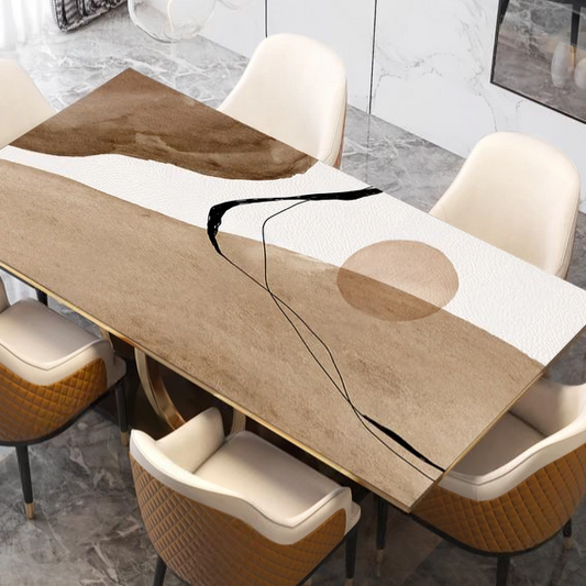 Küchentischdecke mit Lederstruktur und -muster, Küchentischüberzug „Asian touch“