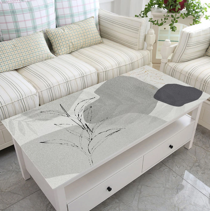 Tischdecke in Lederoptik (PVC), Tischfolie „Gray Abstraction“