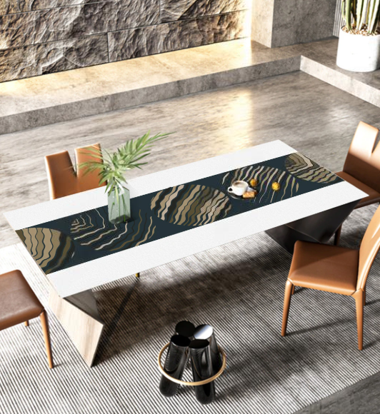 Tischdecke mit Muster aus PVC für den Esstisch, stilvolle Küchenabdeckung „Coffee Texture“