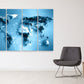 World map wall art paintings on canvas, world map canvas, home wall decor, canvas painting, extra large wall art, multi panel wall art