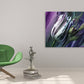 Tulpen-Leinwandgemälde, Blumen-Wandkunstdruck, neon-lila, Heimwanddekor, Bauernhaus, mehrteilige Wanddekoration
